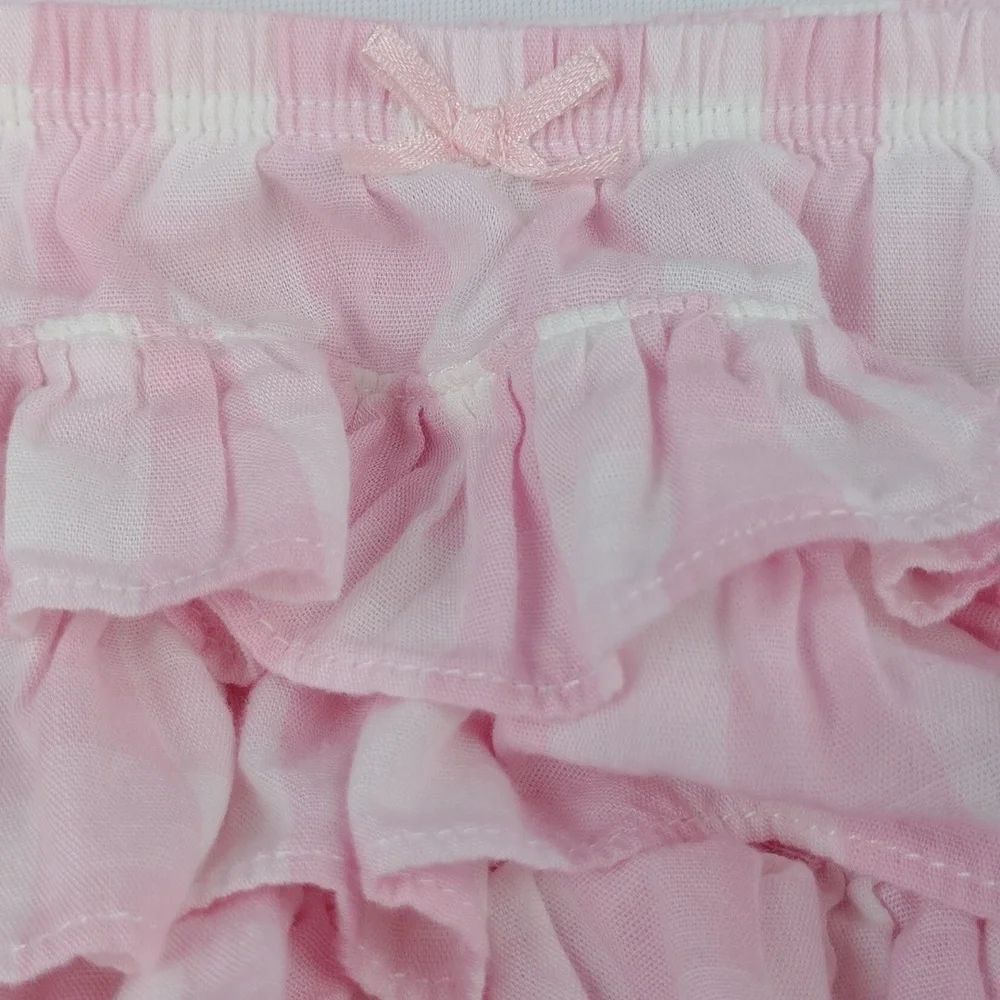 Juicy Couture Light Pink Gingham Ruffled Dress And Pants Set.